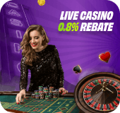 Live Casino 0.8% Rebate for Member!